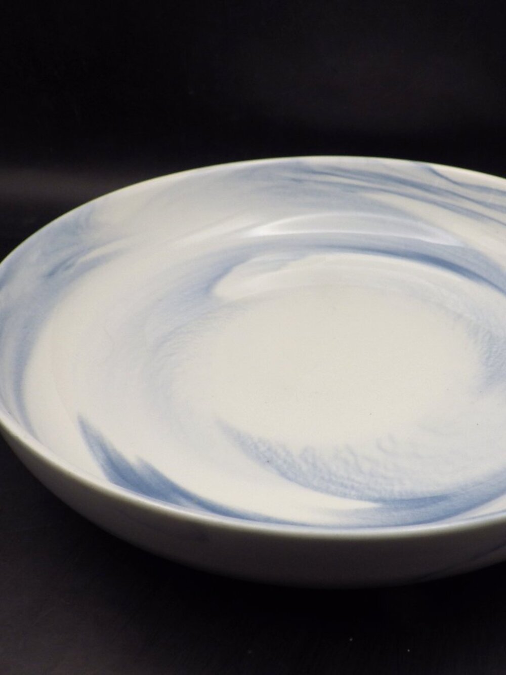 Artisanal Blue Coupe Individual Dinner Bowl/ Blue Marble/ Kitchen Supply
